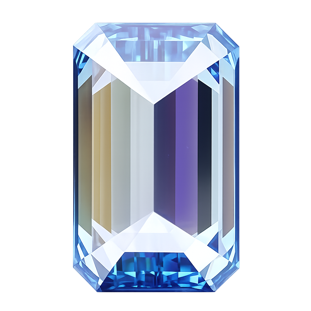 Emerald Cut Lab Grown Fancy Vivid Blue  Diamond 1 CT