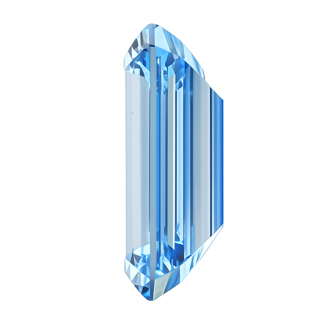 Emerald Cut Lab Grown Fancy Vivid Blue  Diamond 1 CT