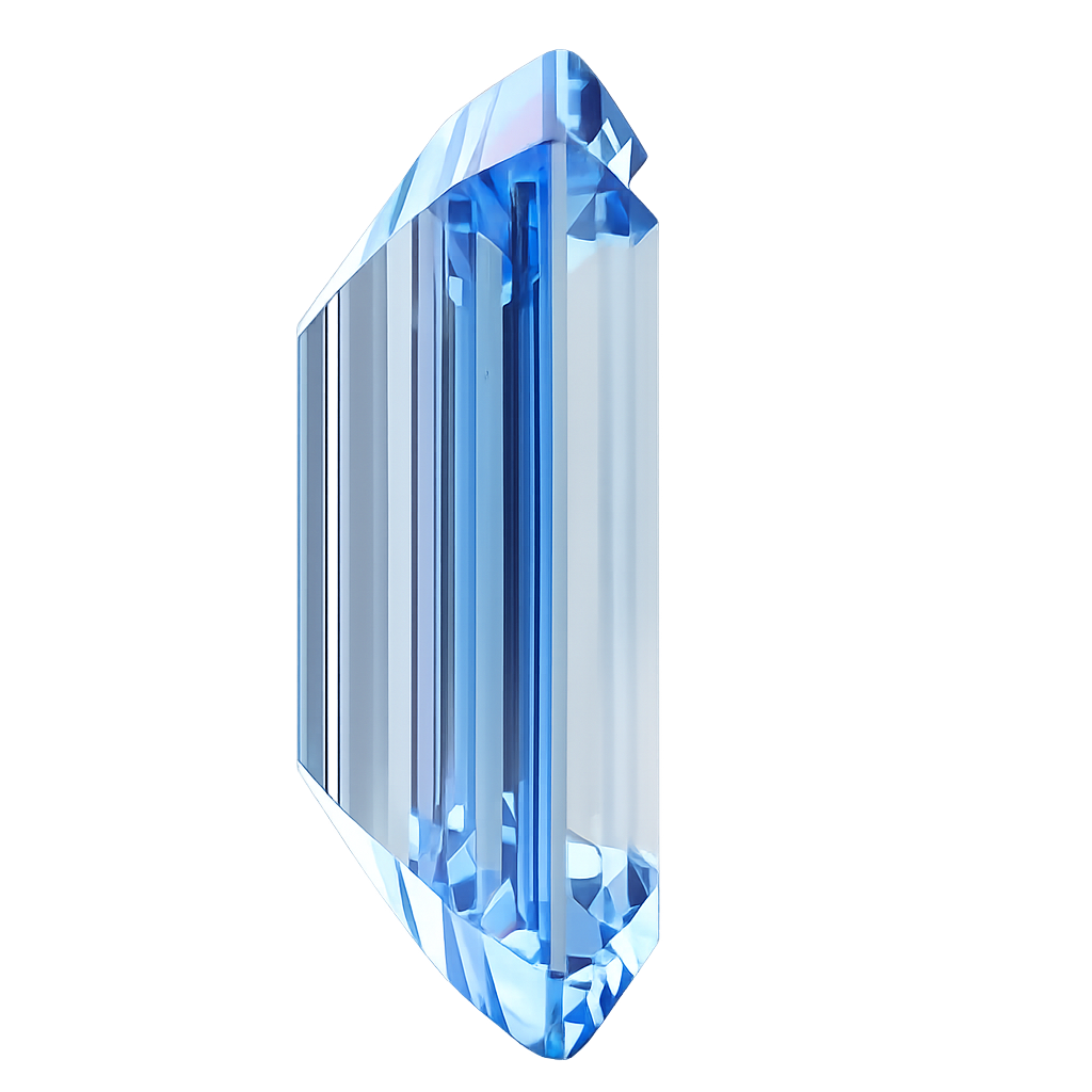 Emerald Cut Lab Grown Fancy Vivid Blue  Diamond 1 CT