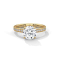 Round Cut Engagement Ring with Hidden Halo and Pavé Diamond