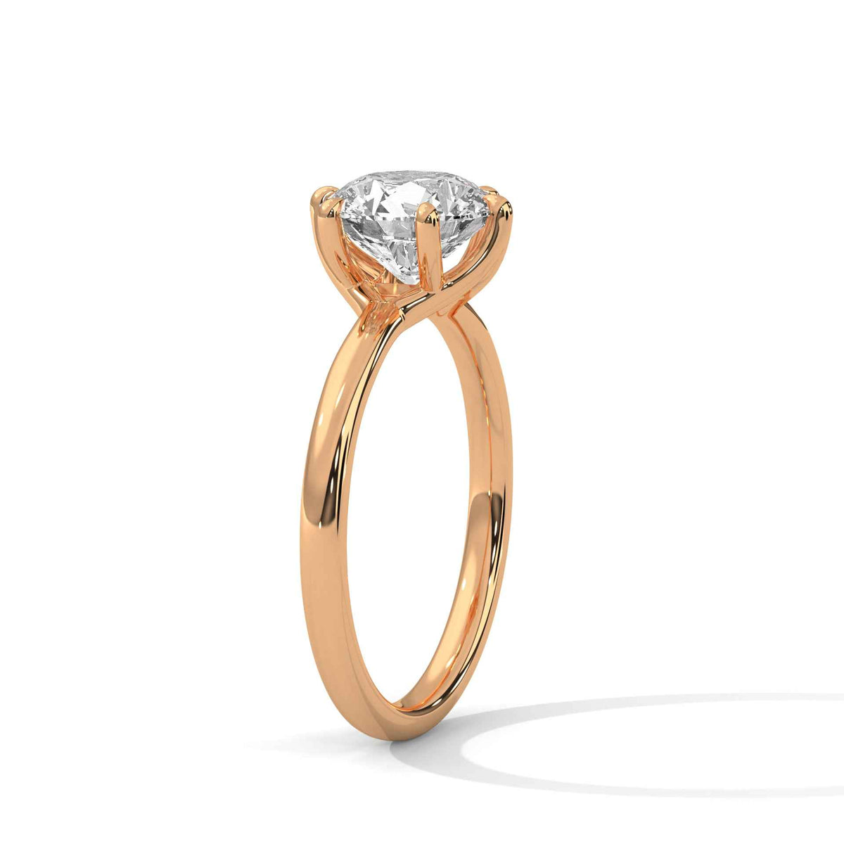 Round Solitaire Engagement Ring with Six-Prong Setting