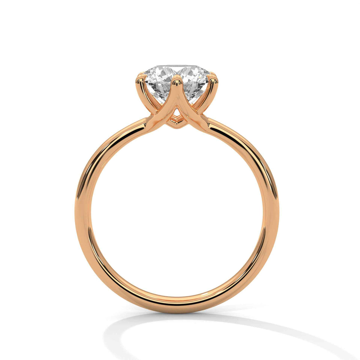 Round Solitaire Engagement Ring with Six-Prong Setting