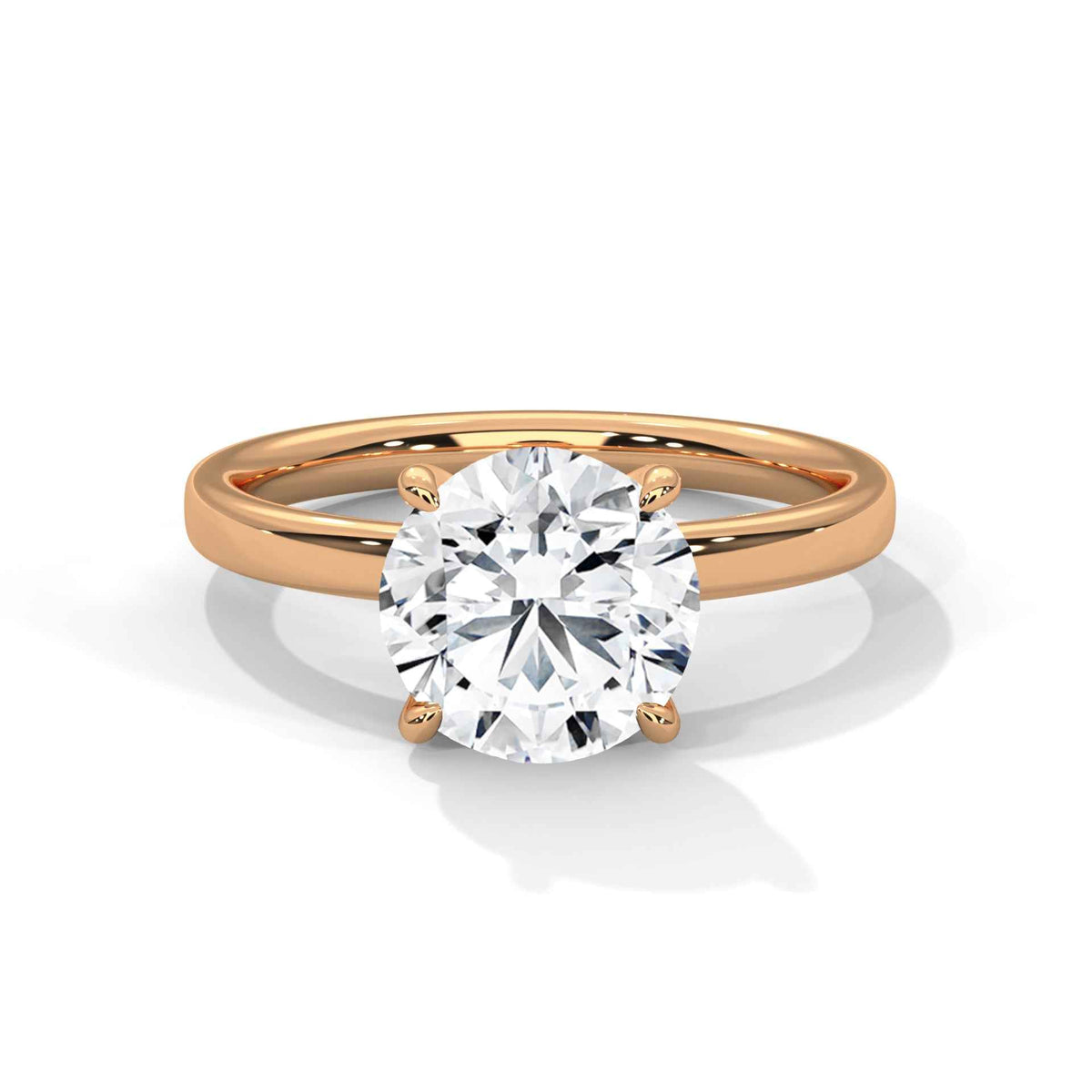 Round Cut Solitaire Engagement Ring with Four-Prong Setting