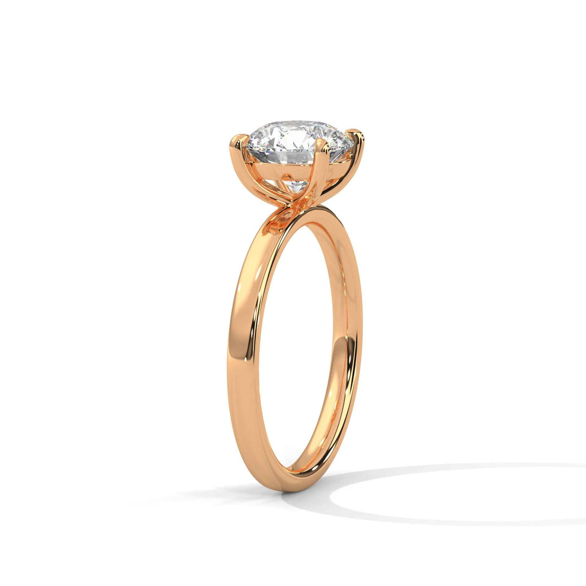 Round Cut Solitaire Engagement Ring with Four-Prong Setting