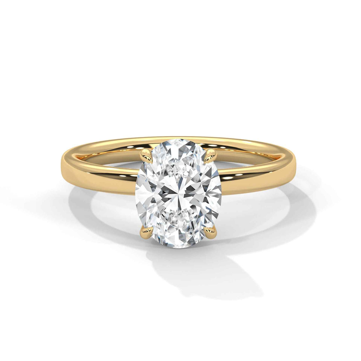Classic Four-Prong Oval Solitaire Engagement Ring