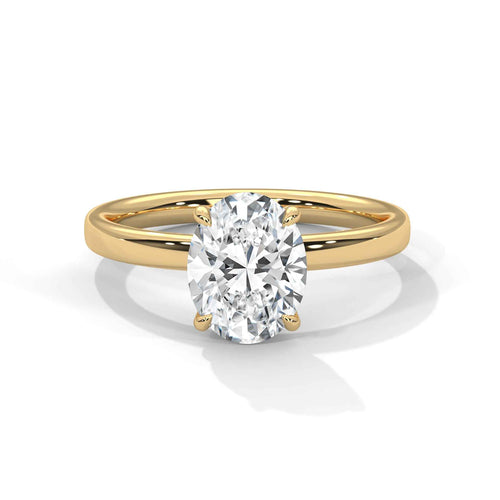 Classic Four-Prong Oval Solitaire Engagement Ring