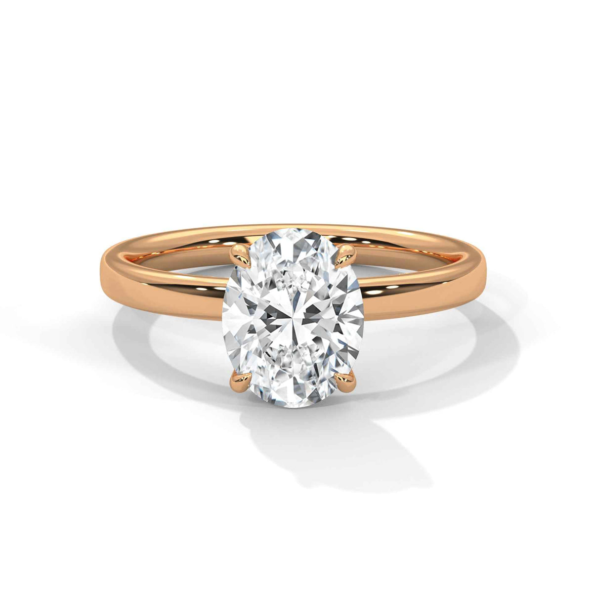 Classic Four-Prong Oval Solitaire Engagement Ring