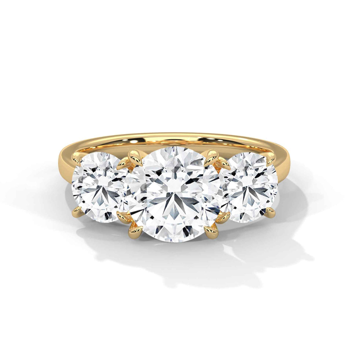 Classic Three-Stone Round Diamond Engagement Ring