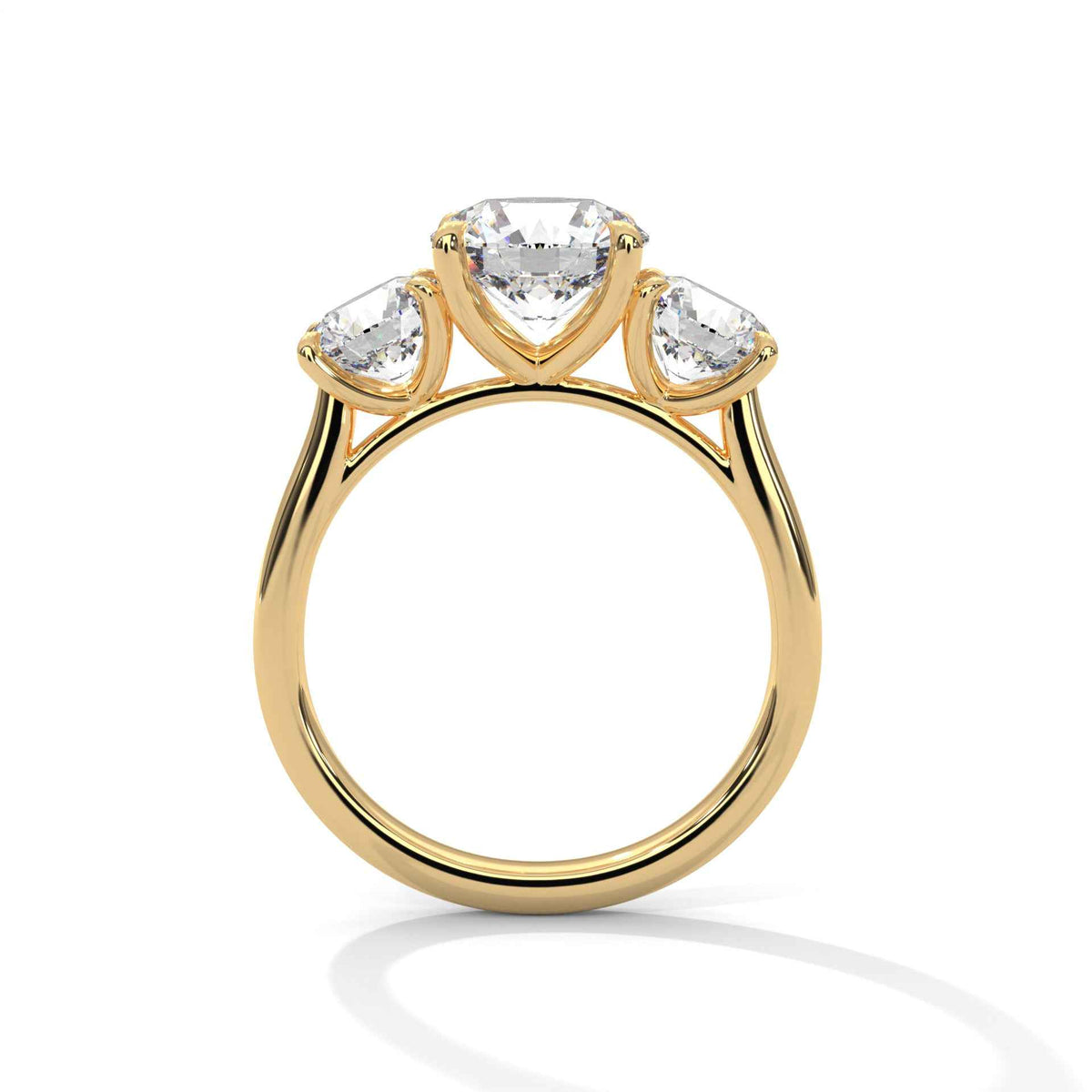 Classic Three-Stone Round Diamond Engagement Ring