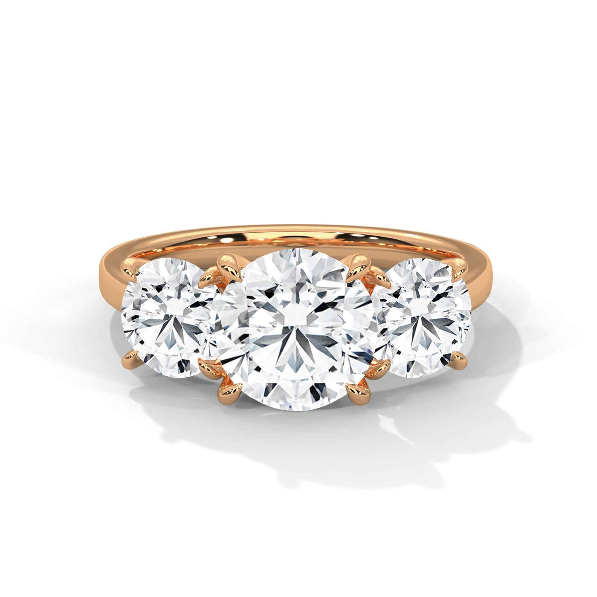 Classic Three-Stone Round Diamond Engagement Ring