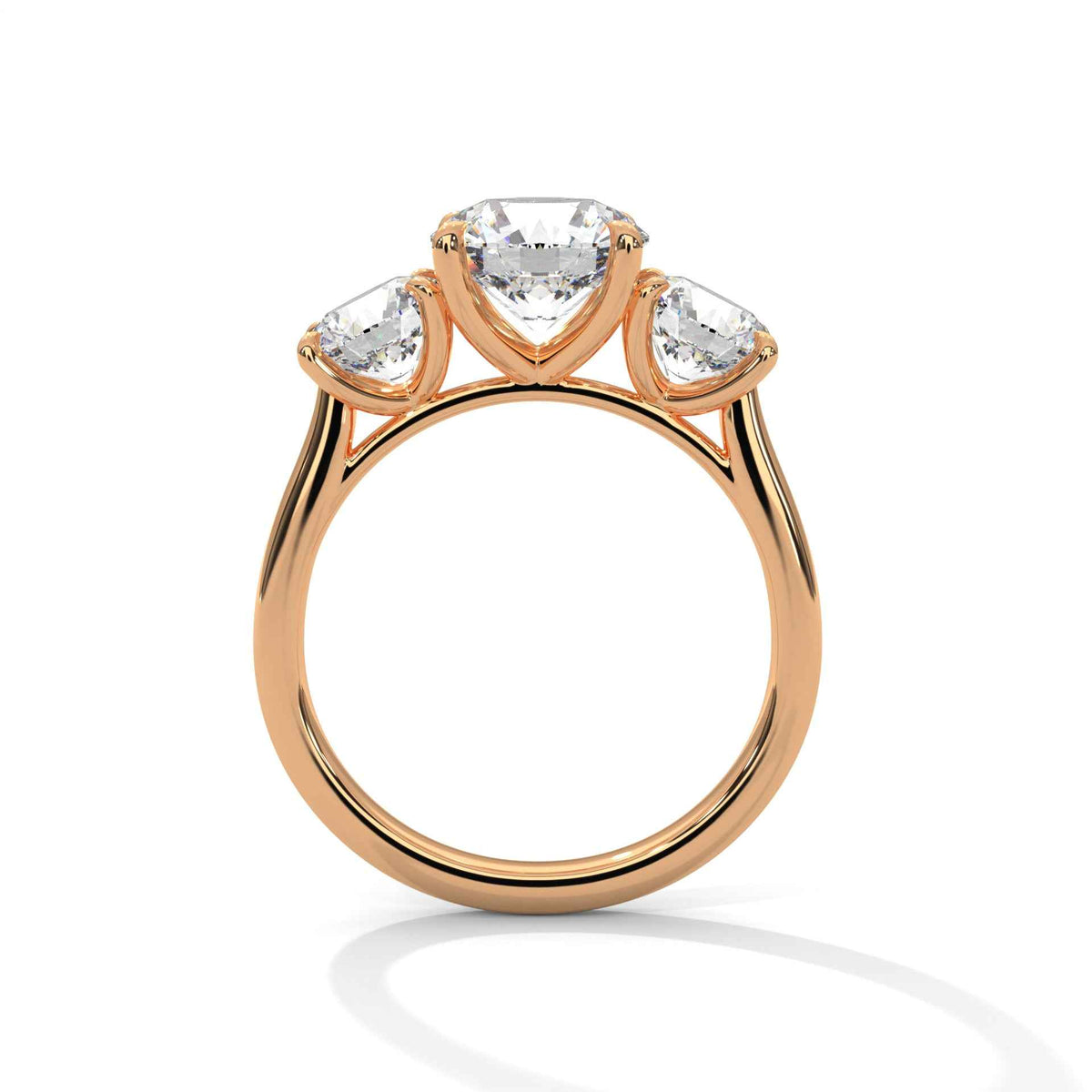 Classic Three-Stone Round Diamond Engagement Ring
