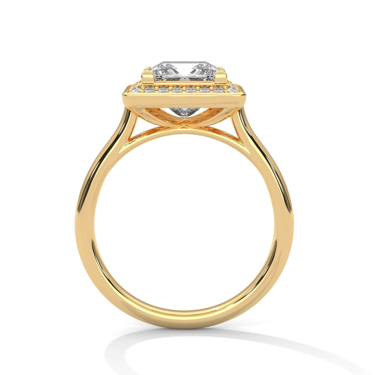 Princess Cut Lab Grown Diamond Halo Engagement Ring