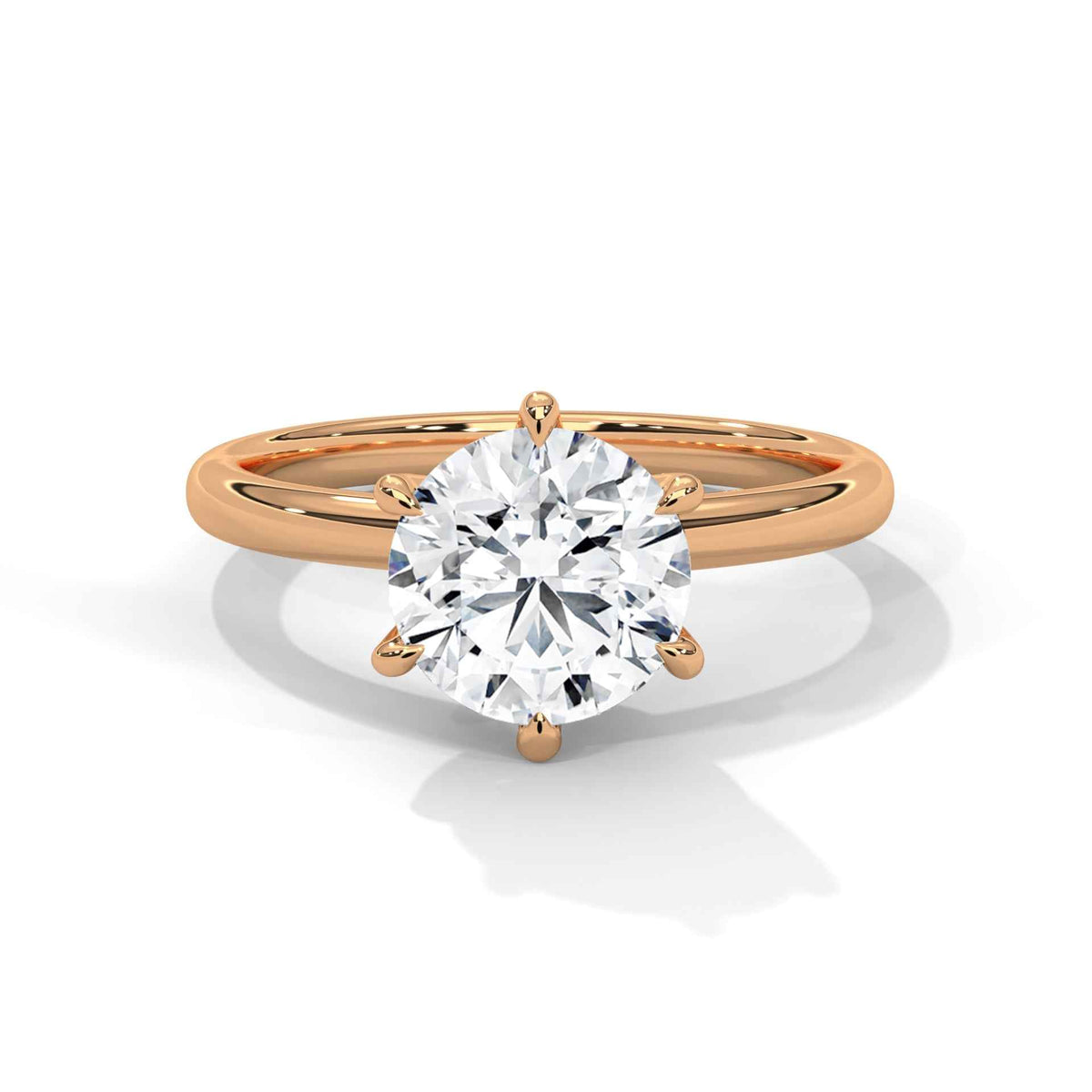 High-Set Six-Prong Round Solitaire Engagement Ring