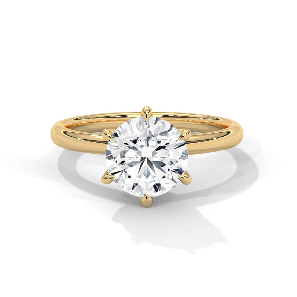 High-Set Six-Prong Round Solitaire Engagement Ring