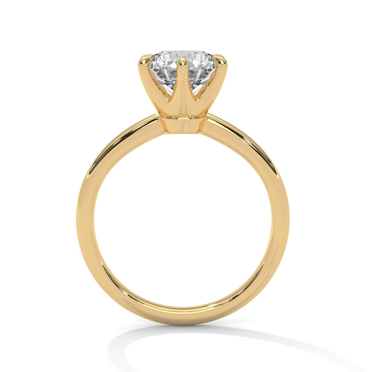 High-Set Six-Prong Round Solitaire Engagement Ring