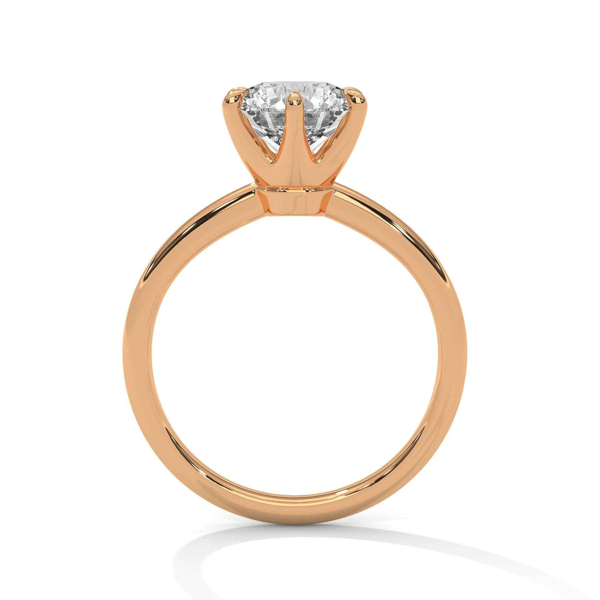 High-Set Six-Prong Round Solitaire Engagement Ring