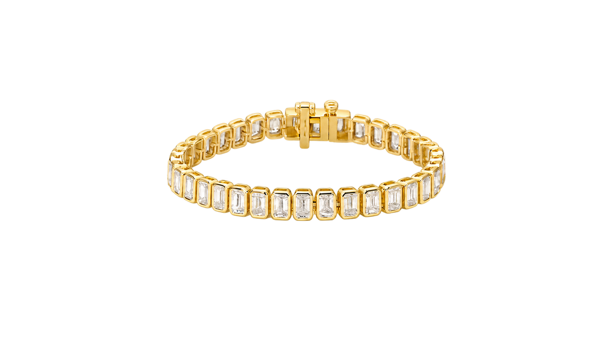 Emerald Cut Lab Grown Diamond Tennis Bracelet 8.68 CT