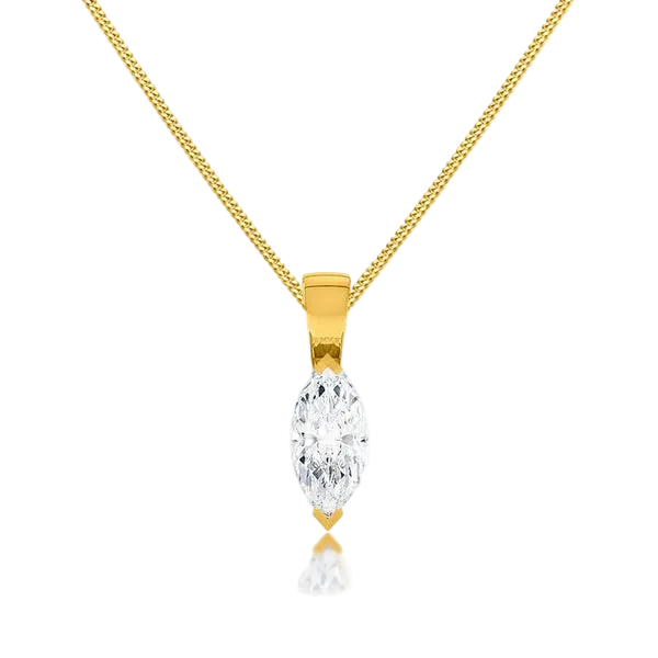Marquise Lab Diamond 2 Claw Pendant