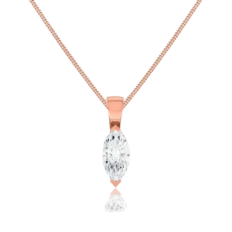 Marquise Lab Diamond 2 Claw Pendant