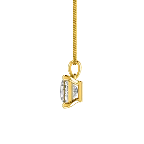 Princess Lab Diamond 4 Claw Drop Pendant