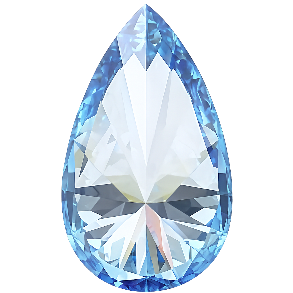 Pear Cut Lab Grown Fancy Vivid Blue Diamond 1 CT
