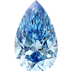 Pear Cut Lab Grown Fancy Vivid Blue Diamond 1 CT