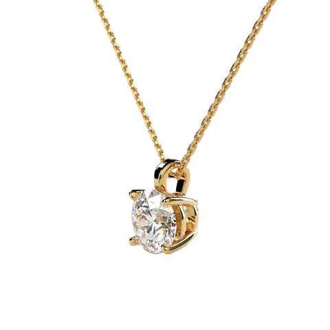 Round Lab Grown Diamond 2CT Solitaire Diamond Pendant