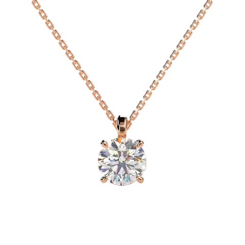 Round Lab Grown Diamond 2CT Solitaire Diamond Pendant