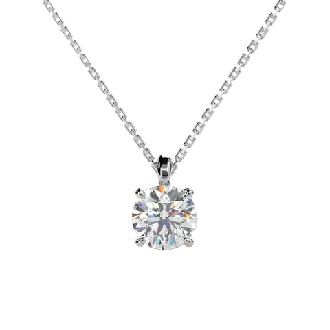 Round Lab Grown Diamond 2CT Solitaire Diamond Pendant