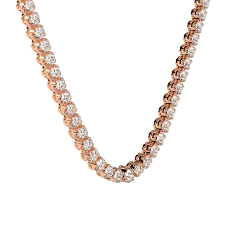 Round 20.35CT Lab Grown Graduating Tennis Necklace