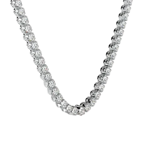 Round 20.35CT Lab Grown Graduating Tennis Necklace