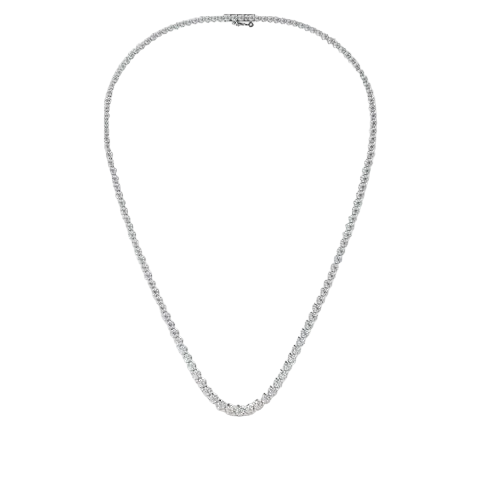 Round 20.35CT Lab Grown Graduating Tennis Necklace
