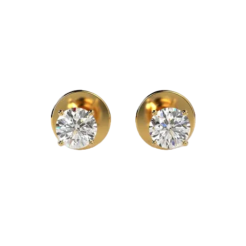 Round 4 CT Lab Grown Diamond Each 4 Prong Diamond Studs