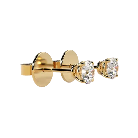 Round 4 CT Lab Grown Diamond Each 4 Prong Diamond Studs