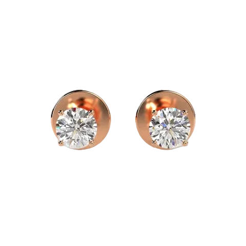 Round 4 CT Lab Grown Diamond Each 4 Prong Diamond Studs