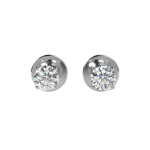 Round 4 CT Lab Grown Diamond Each 4 Prong Diamond Studs