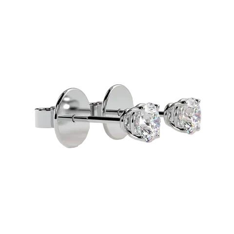 Round 4 CT Lab Grown Diamond Each 4 Prong Diamond Studs