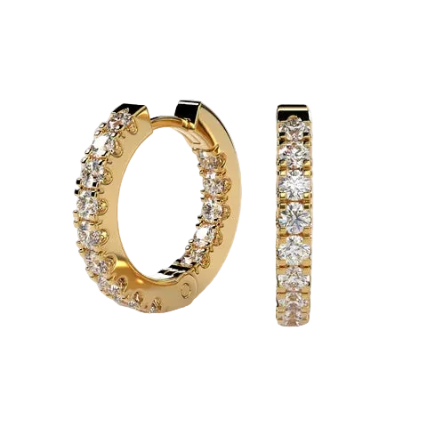 Round Lab Grown Diamond Hoop Earrings