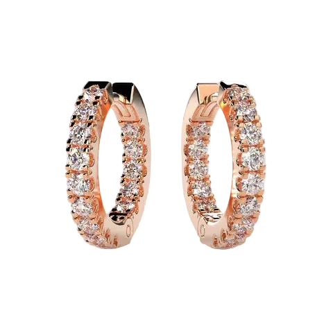 Round Lab Grown Diamond Hoop Earrings