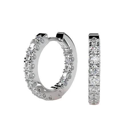 Round Lab Grown Diamond Hoop Earrings