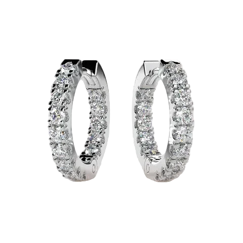 Round Lab Grown Diamond Hoop Earrings