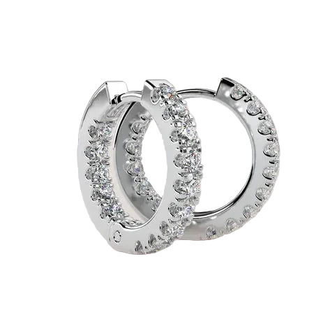 Round Lab Grown Diamond Hoop Earrings
