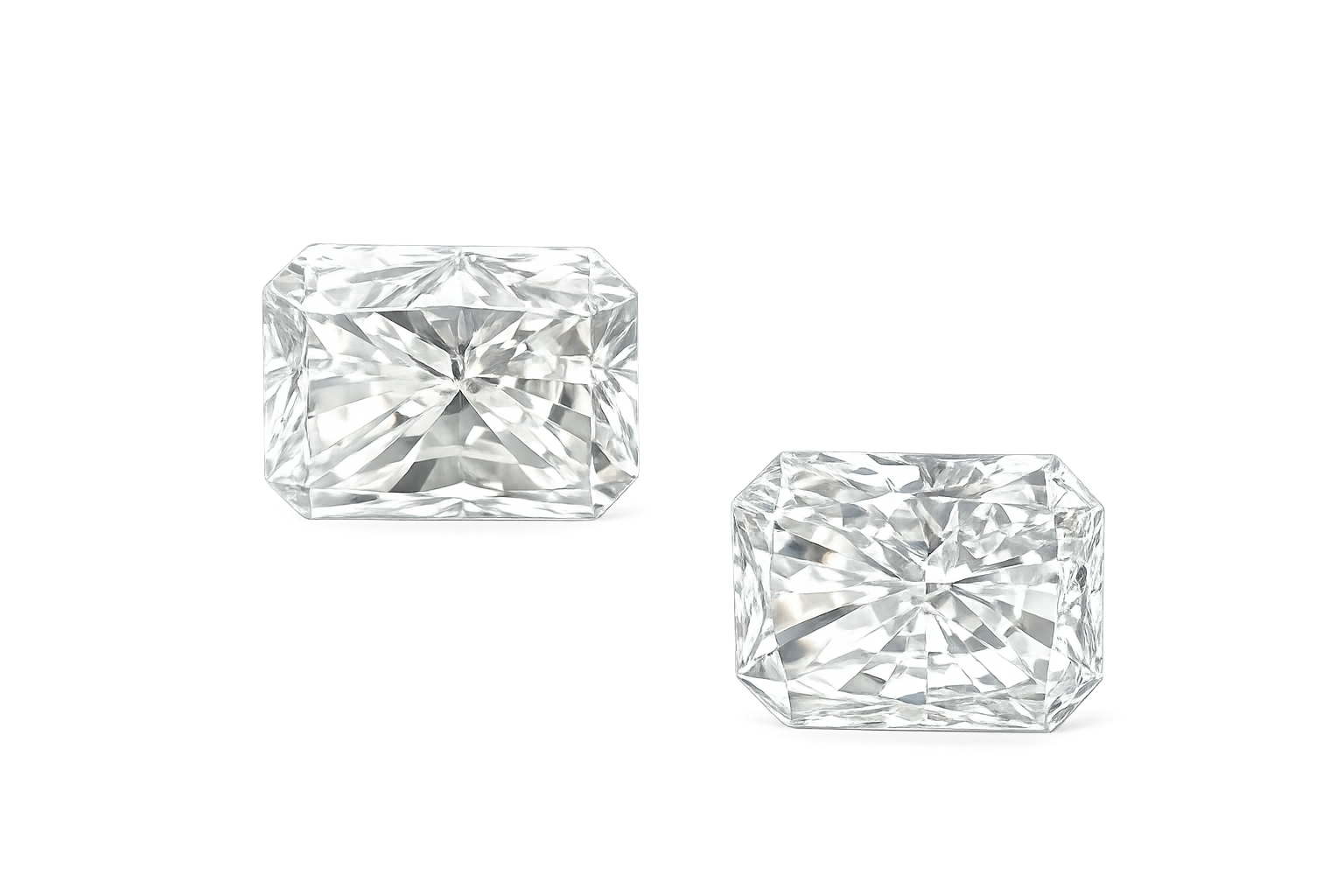 Radiant Cut Matching Pair Lab Grown Diamond 1 CT (TDW 2CT)