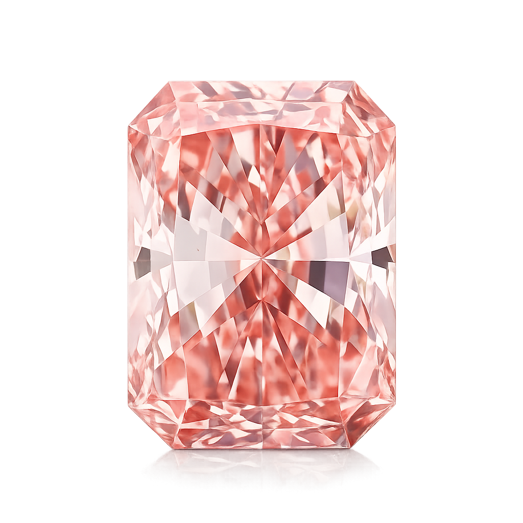 Radiant Cut Lab Grown Fancy Vivid Pink Diamond 1 CT