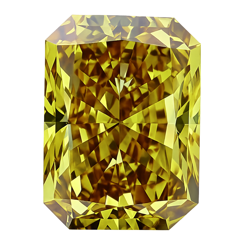 Radiant Cut Lab Grown Fancy Intense Yellow Diamond 1 CT