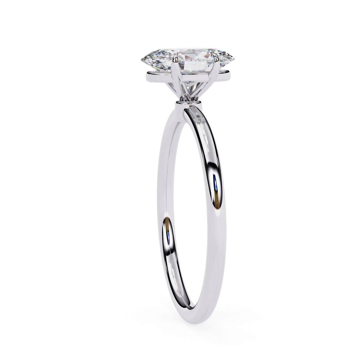 Diamond ring on a white background