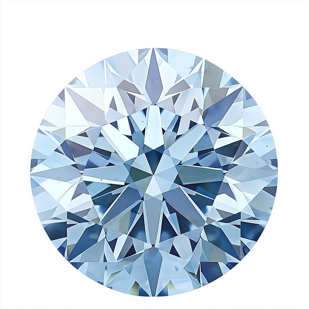 Round Cut Lab Grown Fancy Vivid Blue Diamond 1 CT