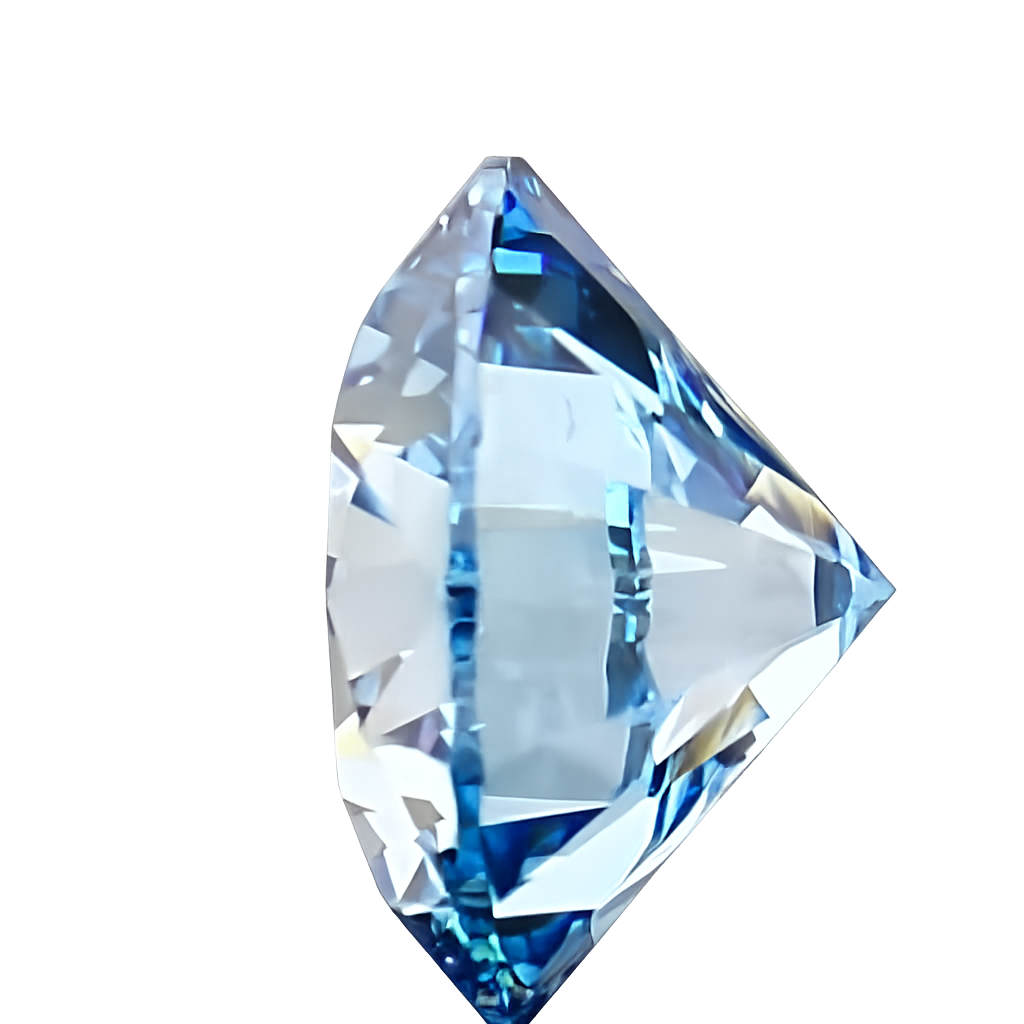 Round Cut Lab Grown Fancy Vivid Blue Diamond 1 CT