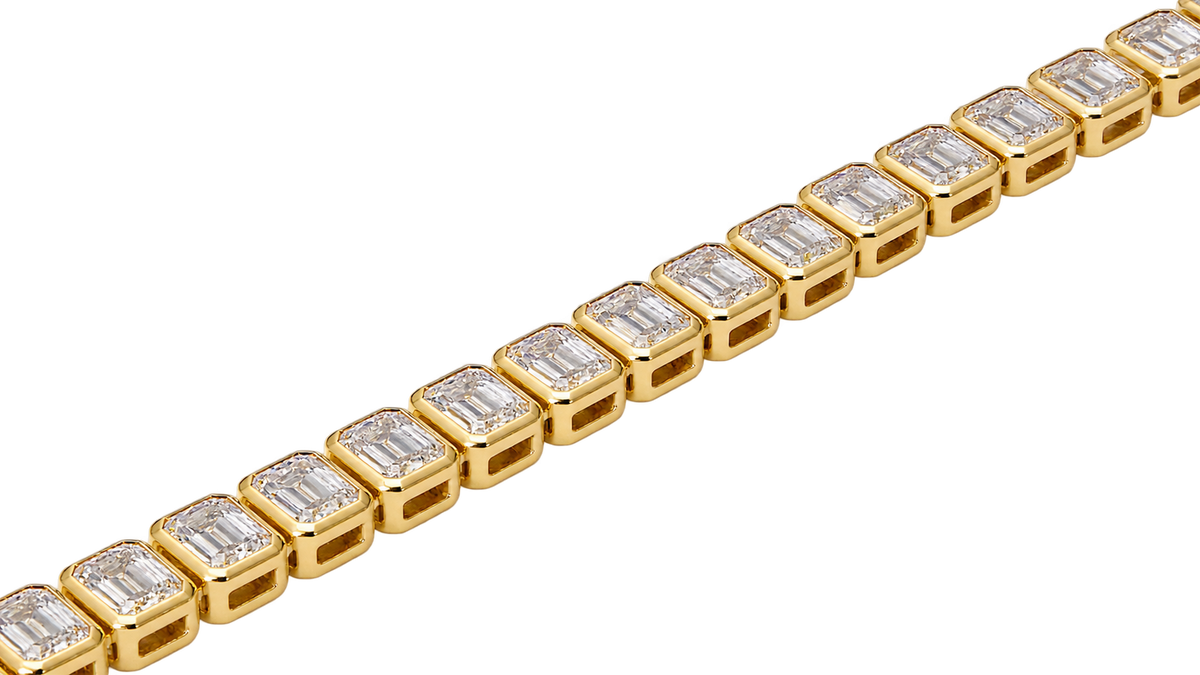 Emerald Cut Lab Grown Diamond Tennis Bracelet 8.68 CT
