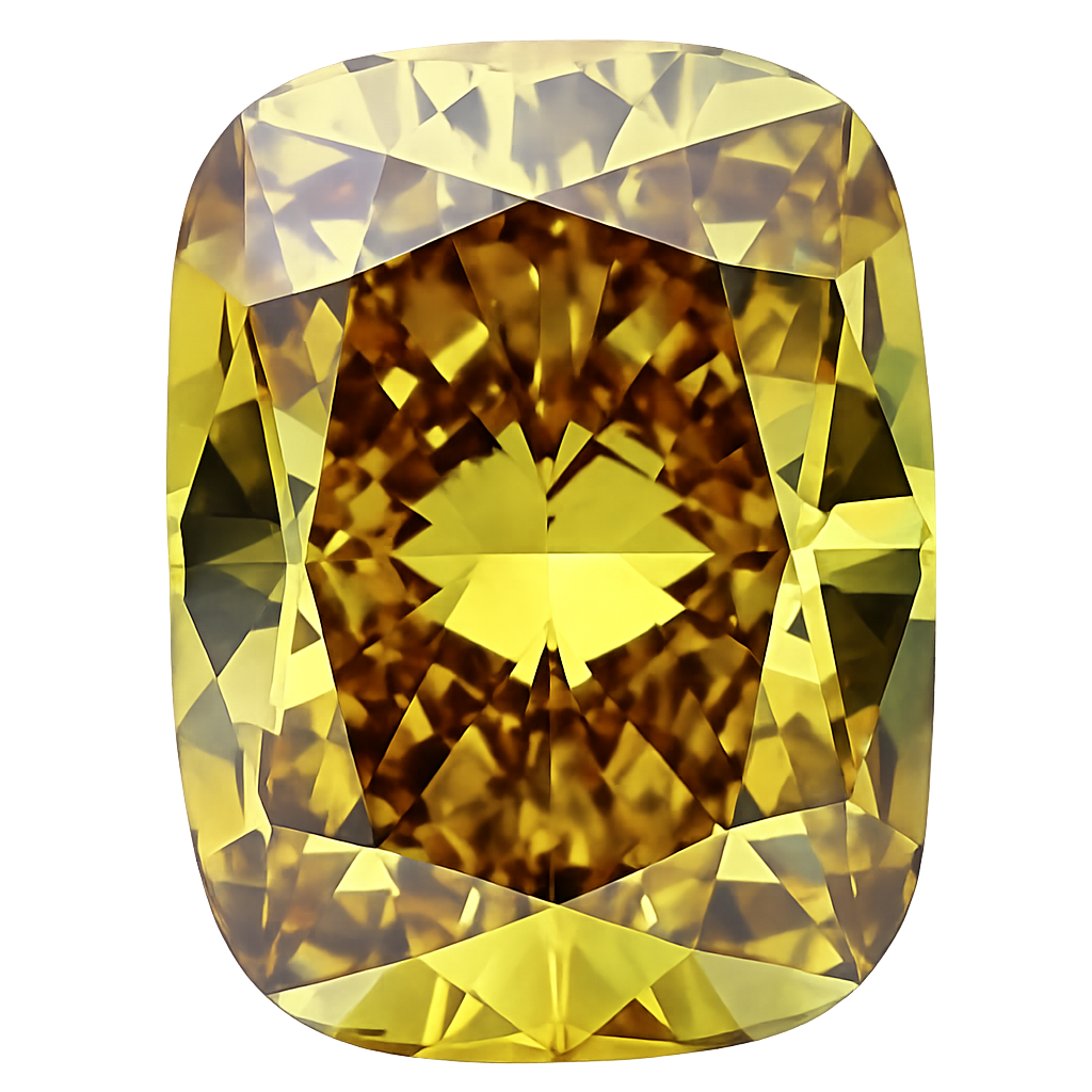 Cushion Cut Lab Grown Fancy Intense Yellow Diamond 1 CT
